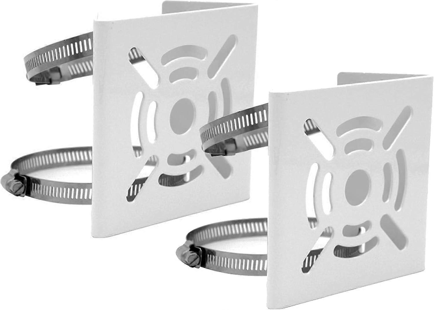 Universal Vertical Pole Mount for Security Camera, Solid Metal Bracket Corner Bracket with Buckles, Suitable for CCTV Cameras (2pack Small Size)