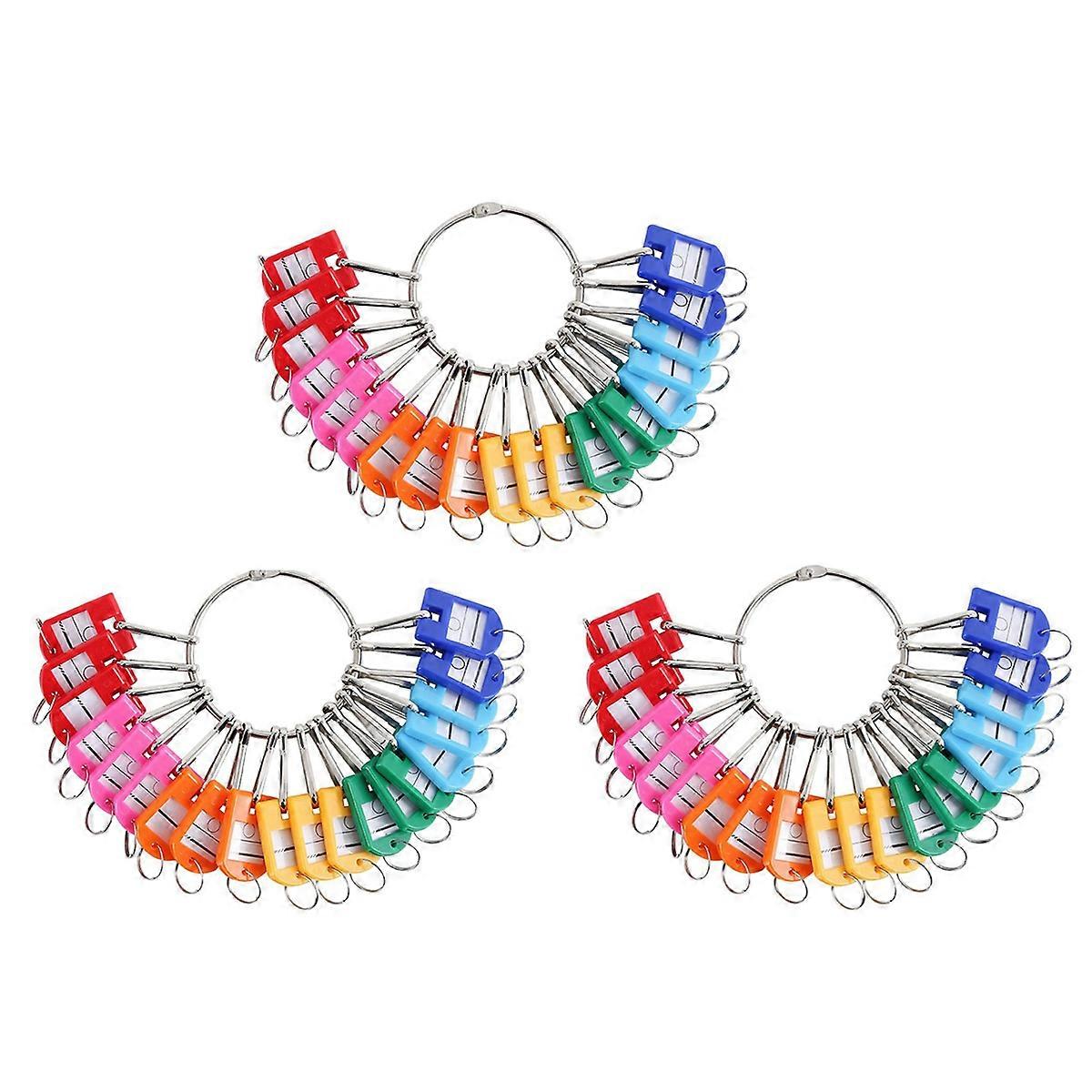 Portable Metal Ring Key Organizer with Spring Hooks & Key Tags with Ring and Label Window