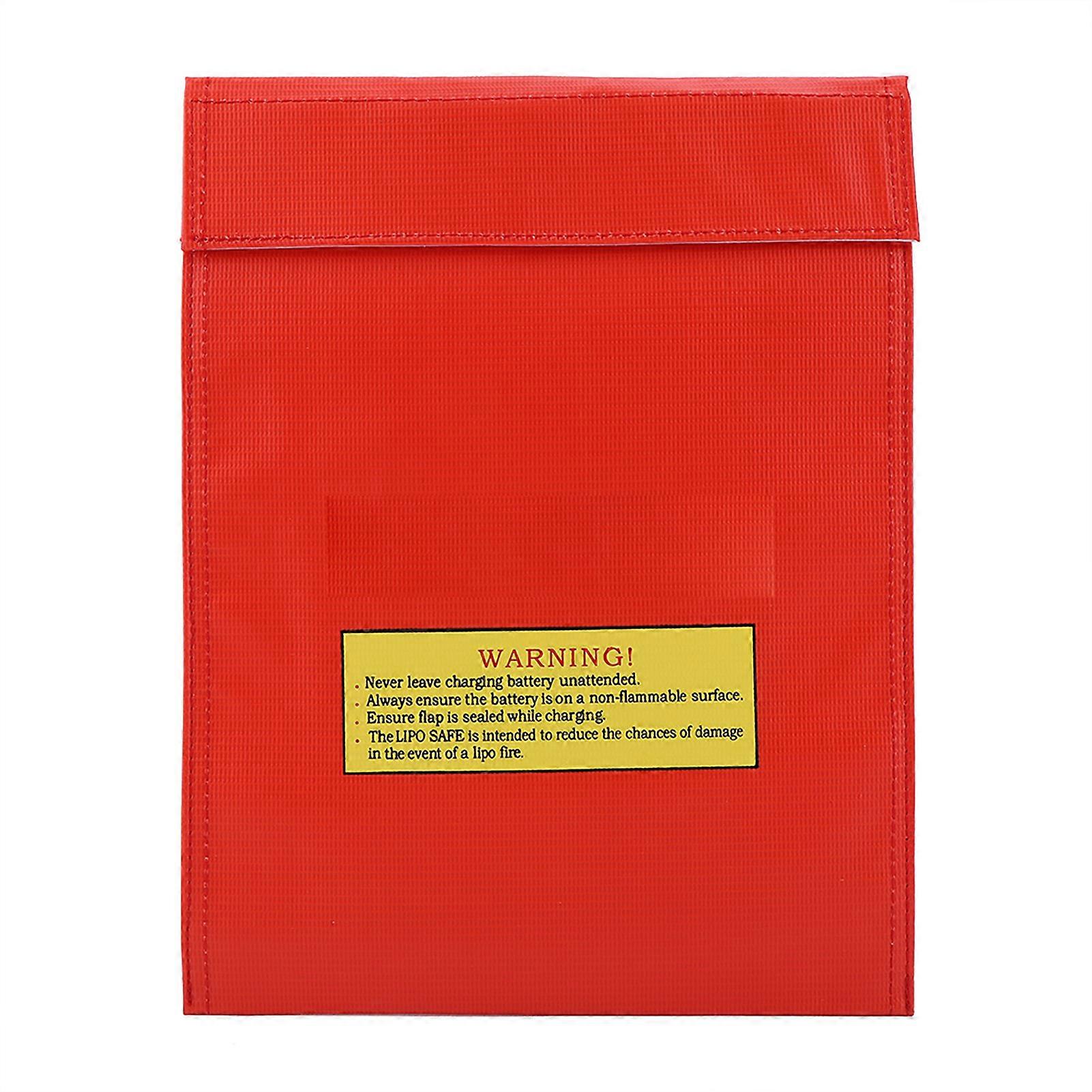Fireproof Bag Li po Battery Safety Portable Two Size Pouch Charging Sack(Red S)