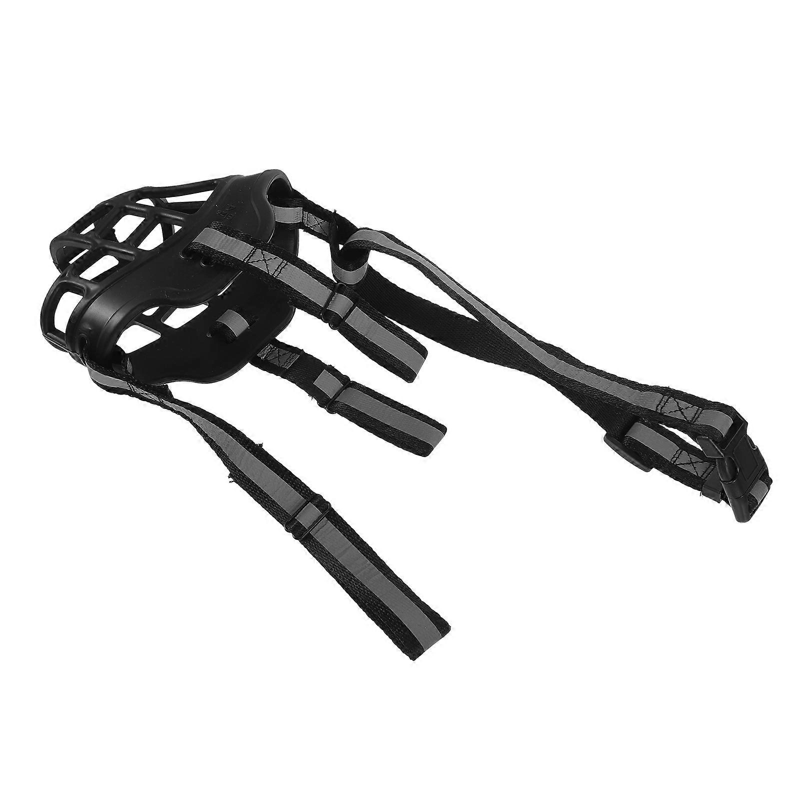 Breathable Muzzle for Pets Adjustable Fit Grooming Exercise Black 1Pcs