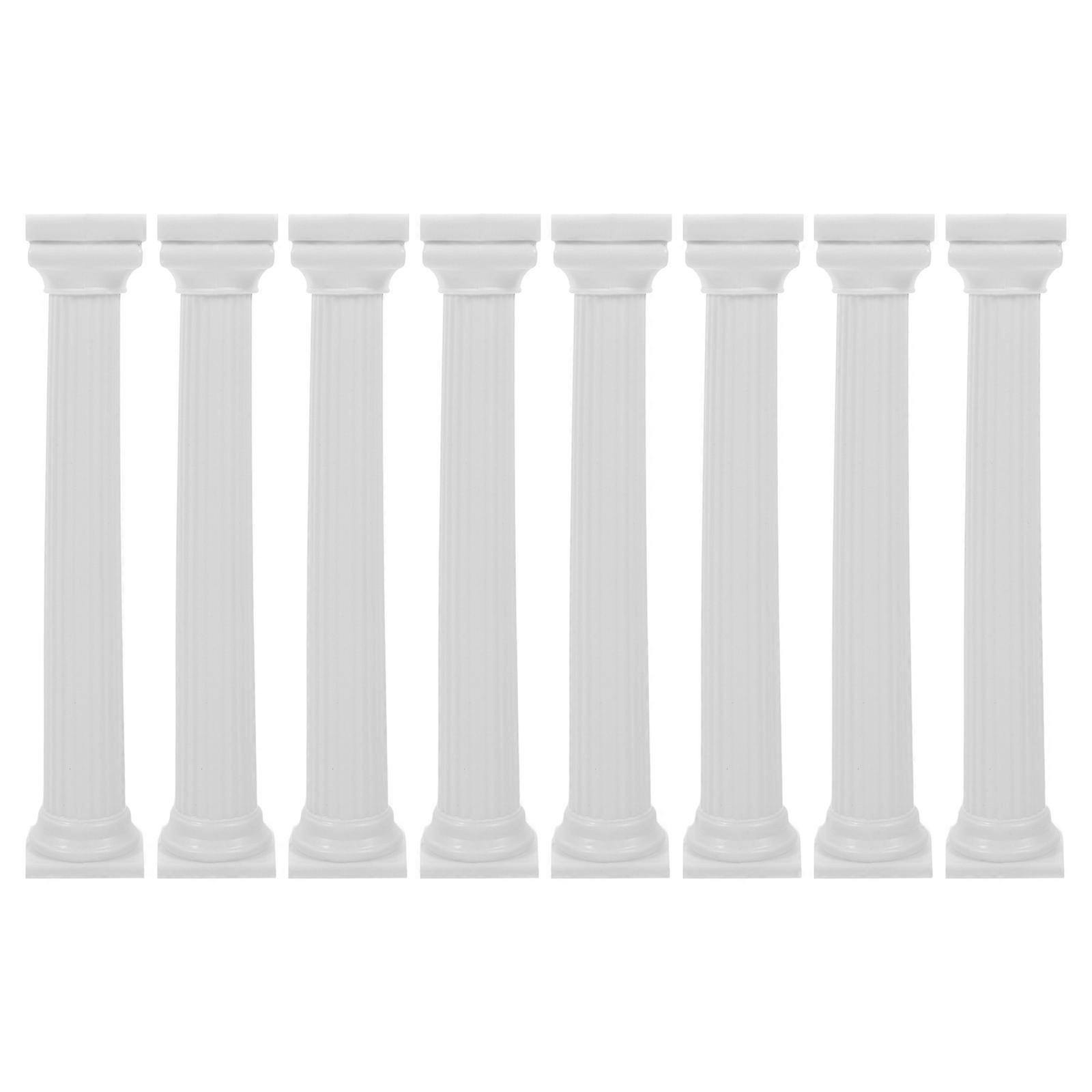 Cake Pillars White Stability Decorative for Event Planners 8Pcs