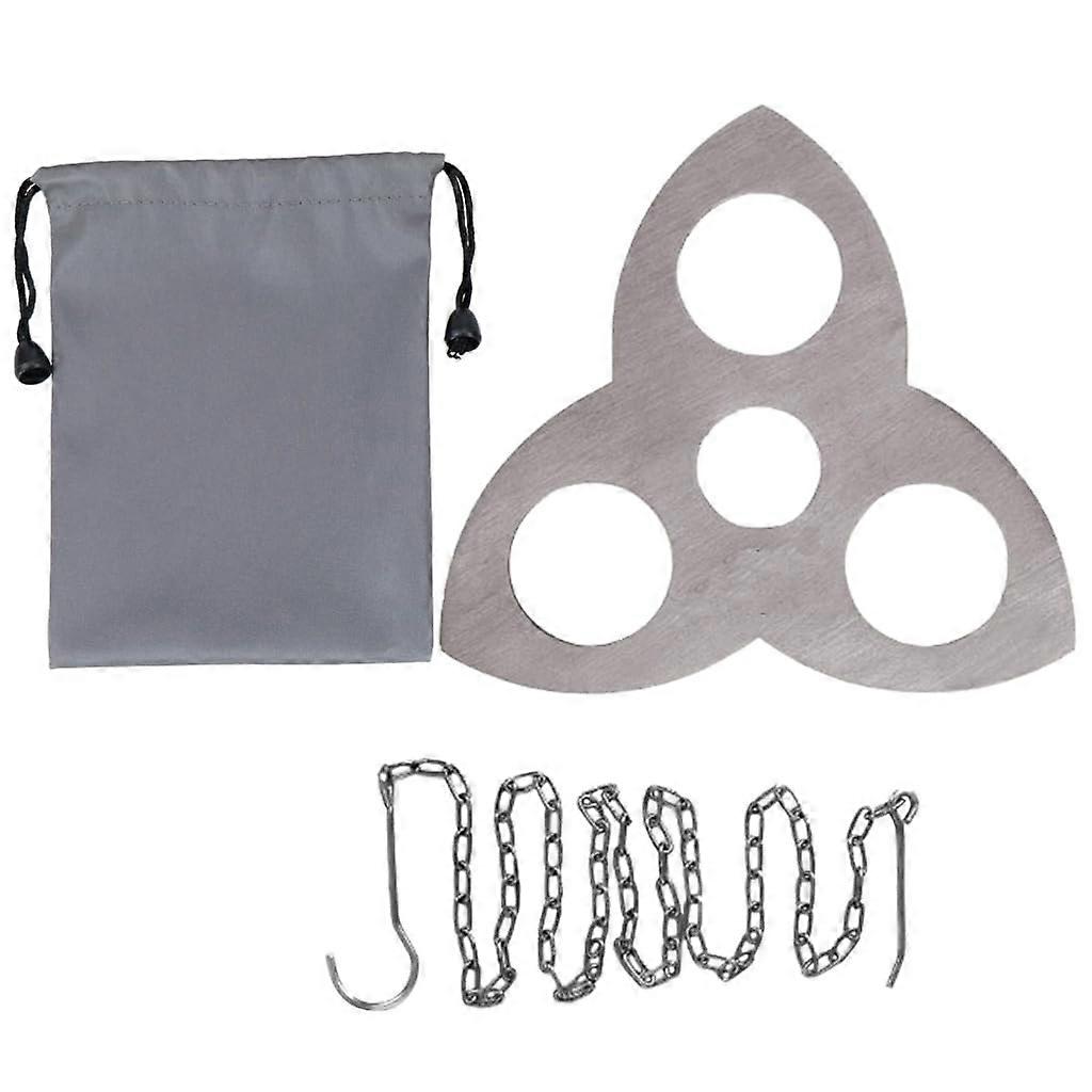 Camping tripod board, branch transformed into a campfire tripod, campfire support plate made of stainless steel with adjustable chain