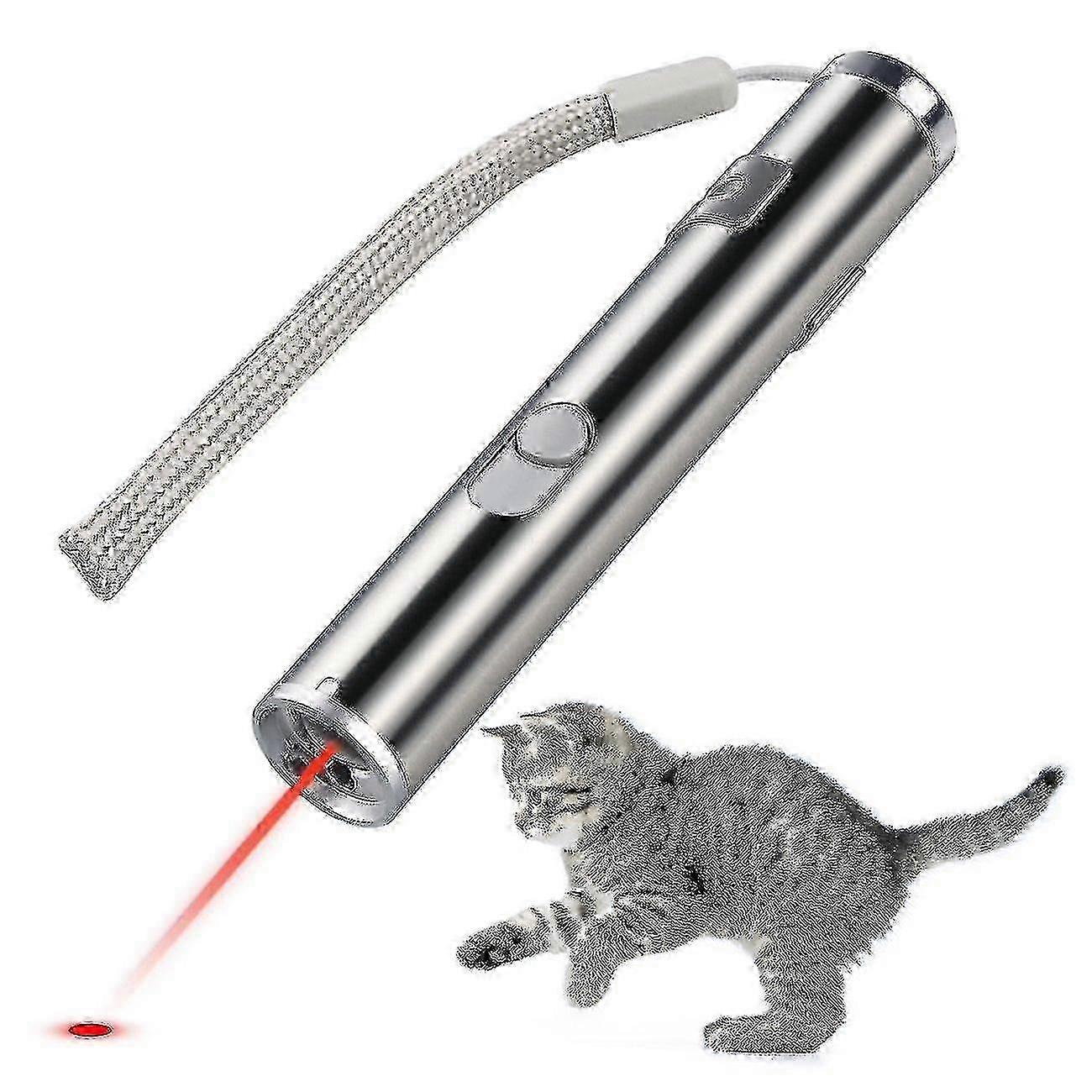 Usb Rechargeable Pet Toys Cat Training Laser Pointer with LED Light