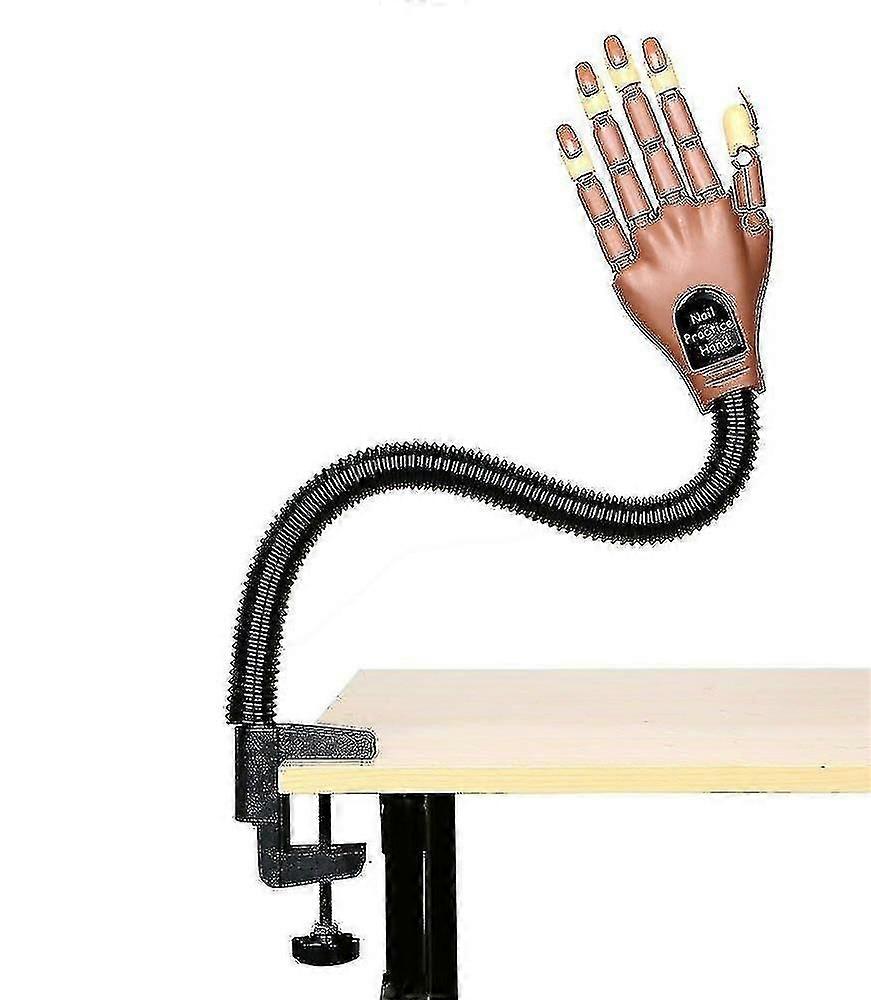 Manicure Adjustable Training and Practice Gel Head Model Hand - Brown
