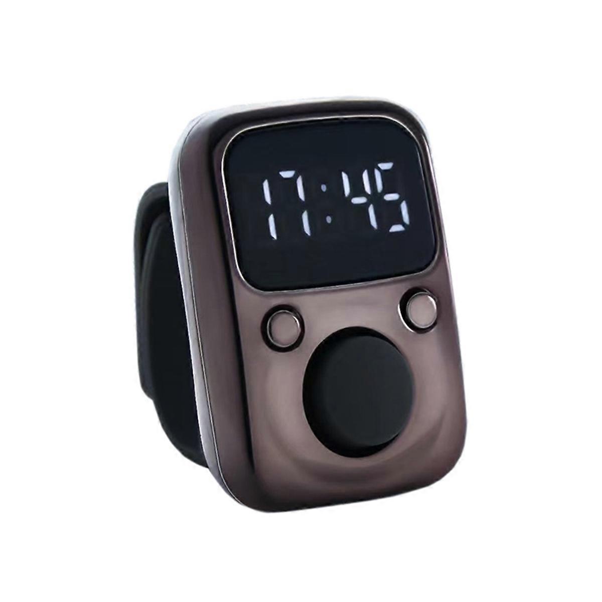 LED Electronic Counter Rechargeable with Time Counter Convenient 5-Digit Adjustable Finger Ring Cou