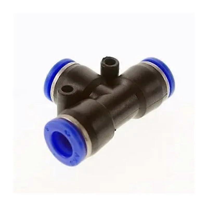 Pneumatic Tee Fitting, 3-Way Push-In Connector, Quick-Release Air Fitting, 5 Pack, 4mm OD Tubing