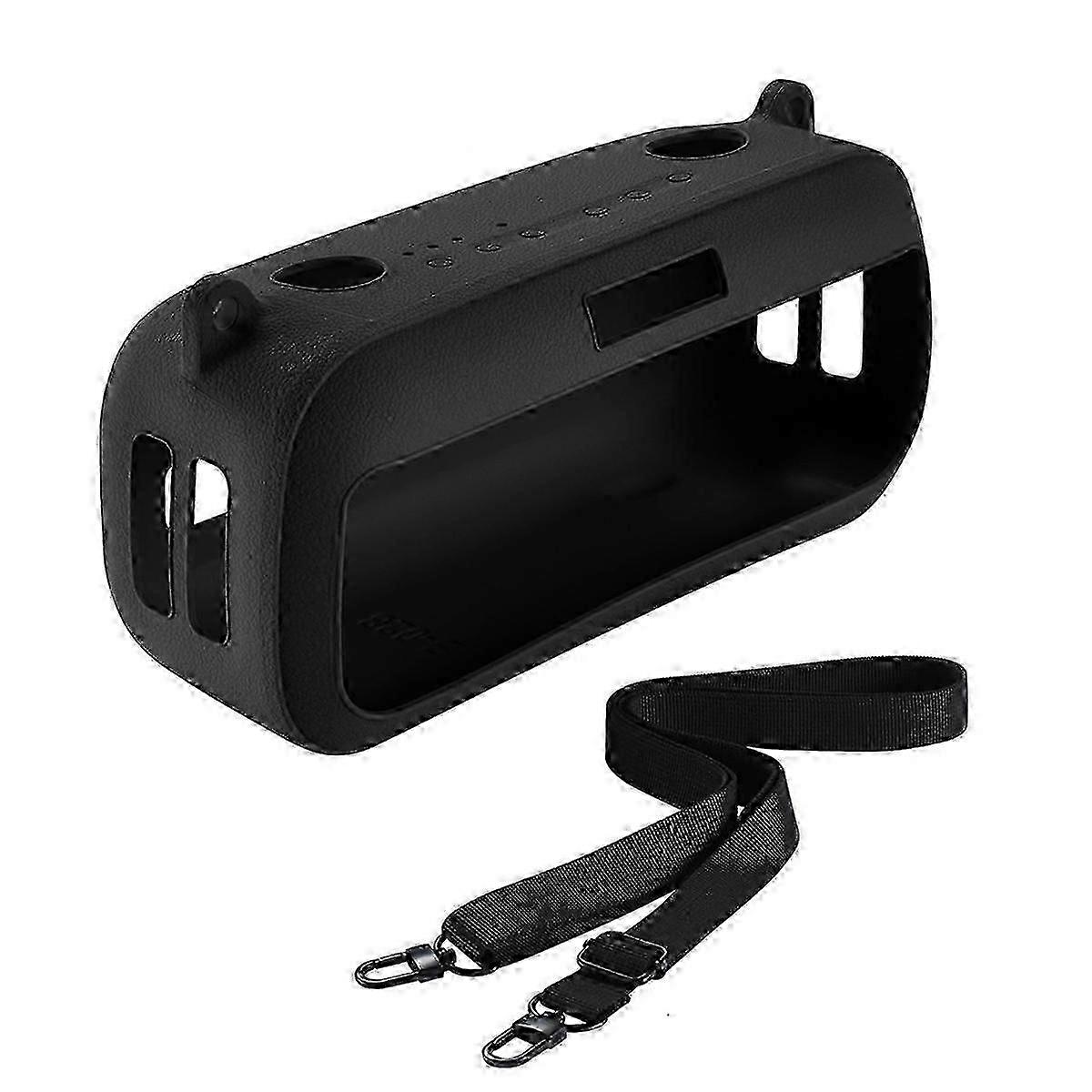 Silicone Handle Cover Case Replacement for Portable Bluetooth Speaker - Black