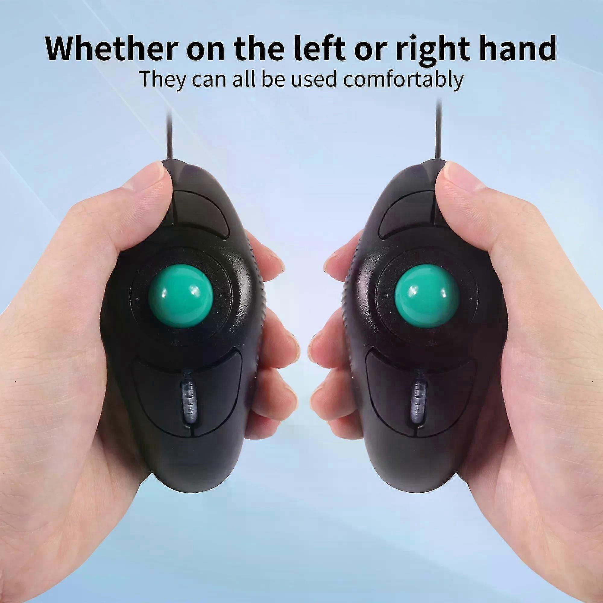 Universal Wired or Wireless Air Mouse Trackball with Ergonomic Design for Portable Work Meetings