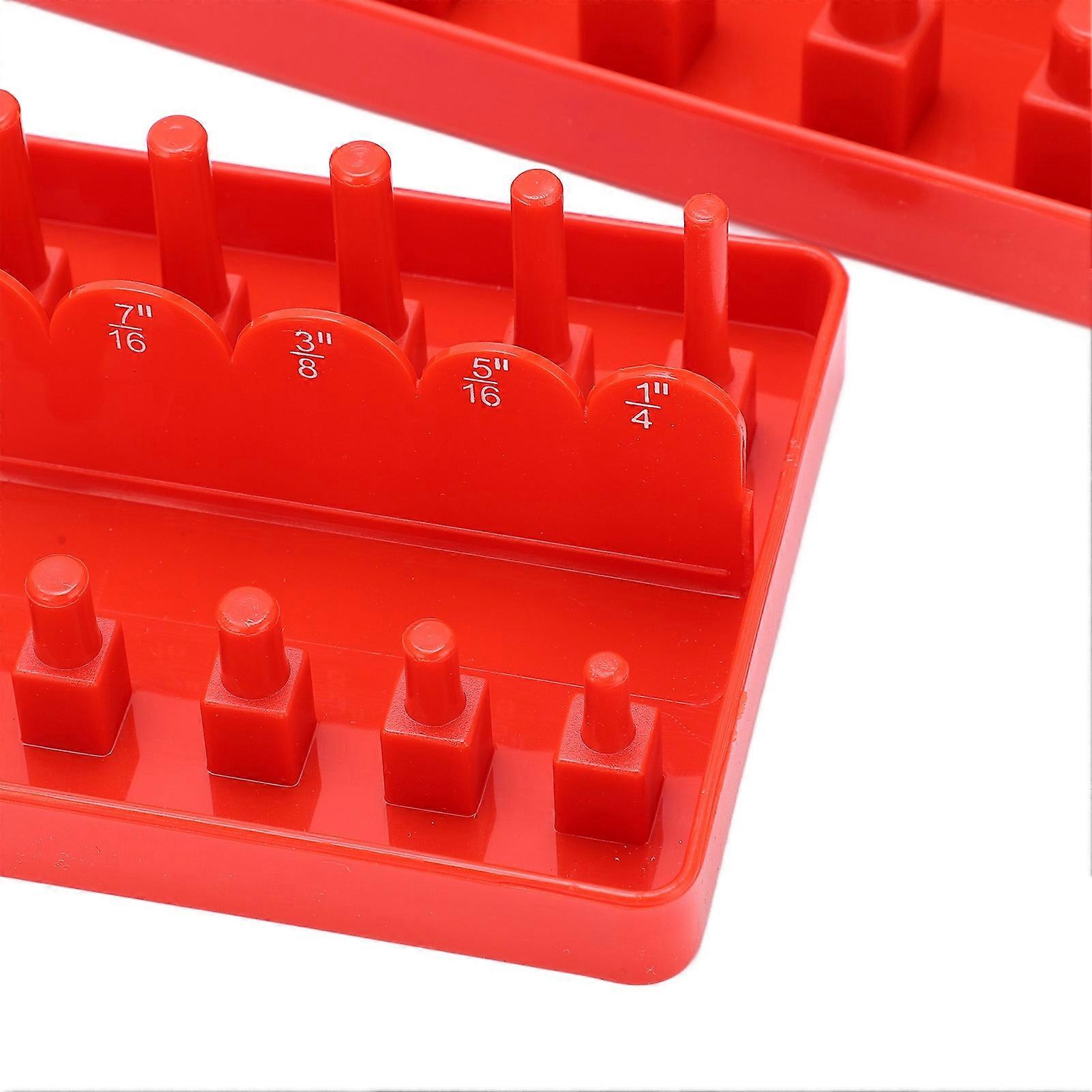 Portable Socket Organizer Tray with 1/4‑Inch 3/8‑Inch 1/2‑Inch Socket Holders for Auto Repair