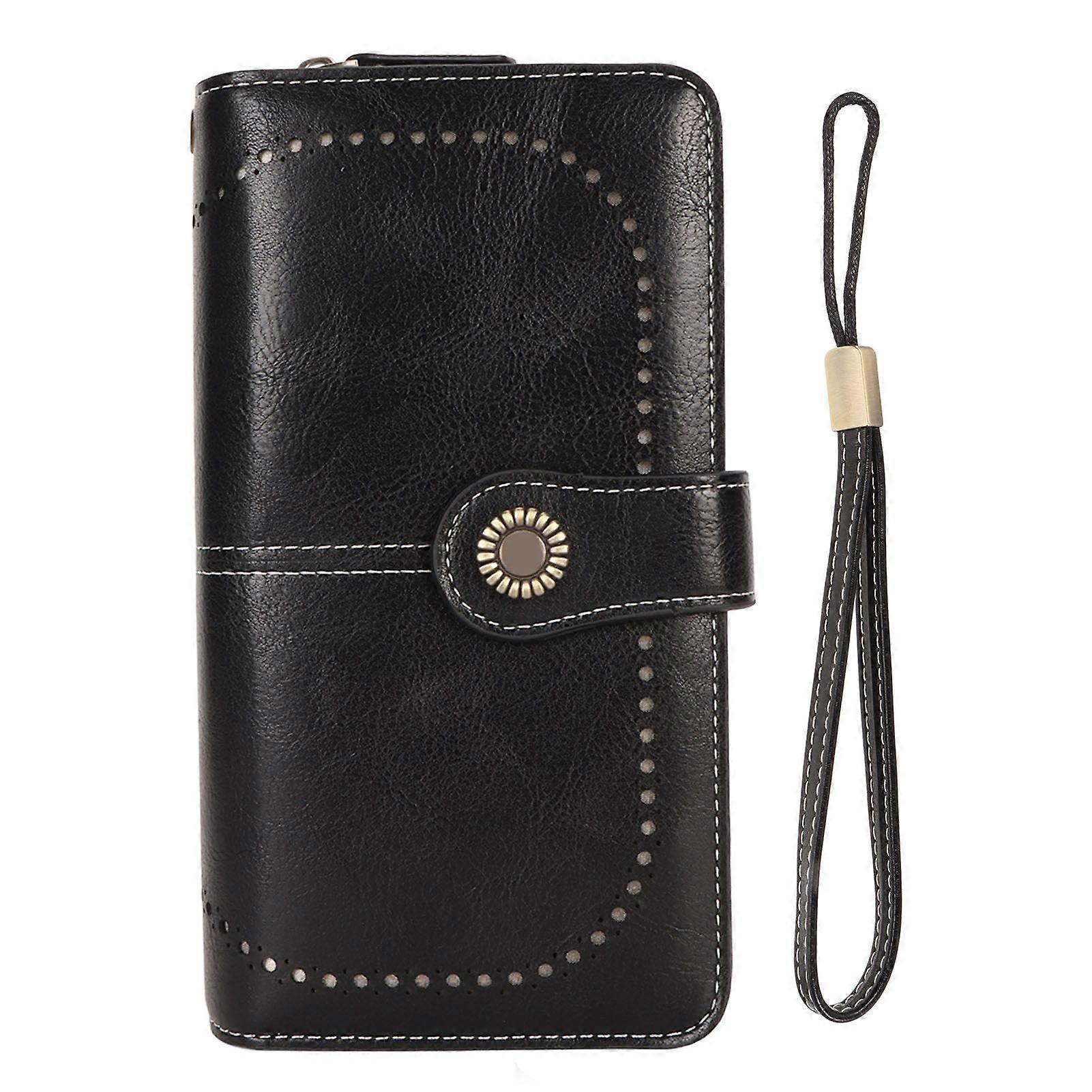 2025 Latest Model RFID Blocking Leather Wallet Large Capacity Double Snap