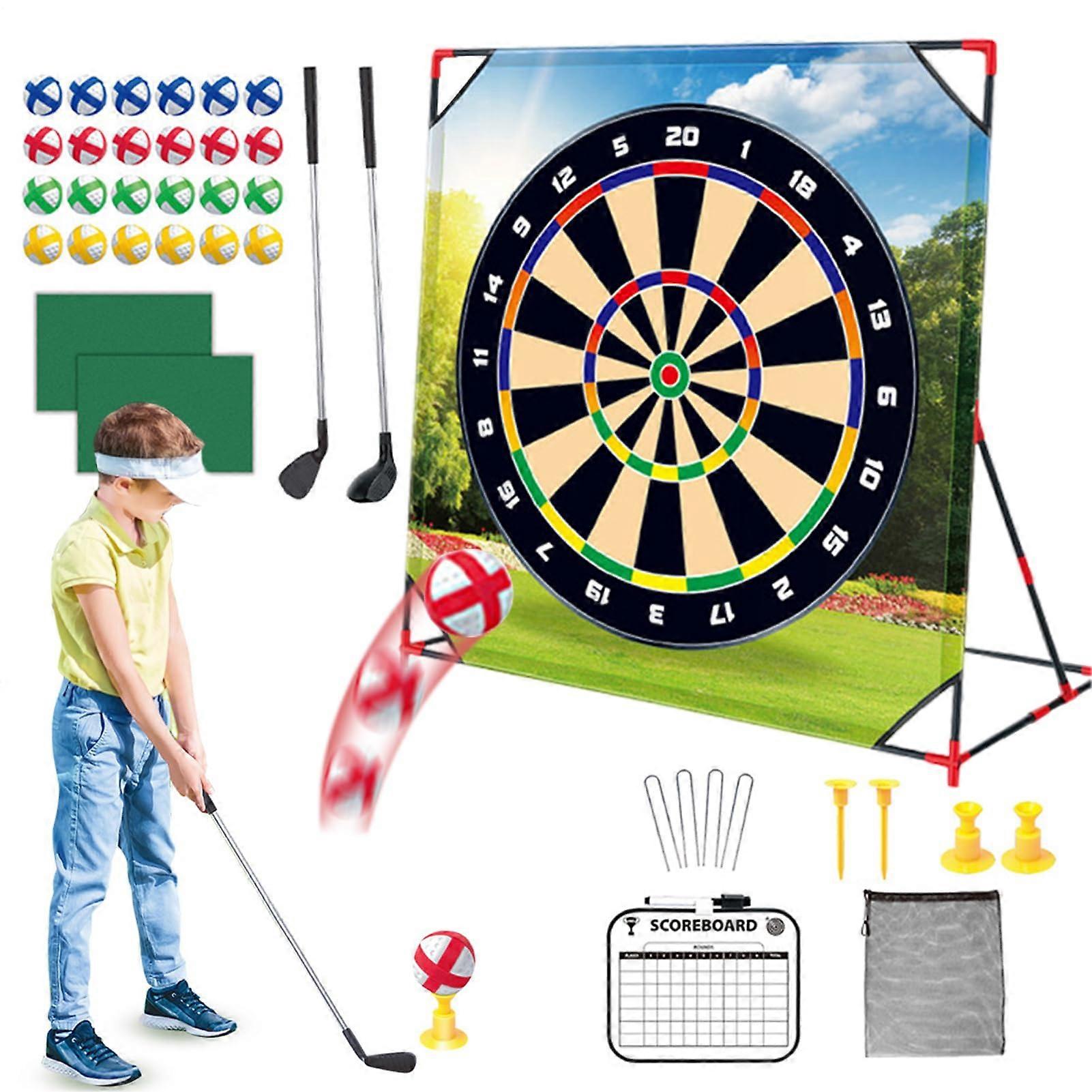 Chip and Stick Golf Game Golf Practice Net Chipping Game Set, Black
