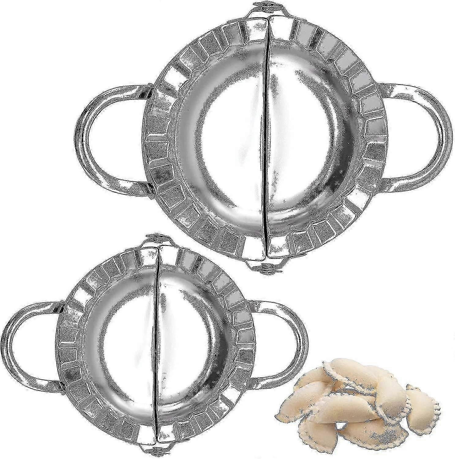 Dumpling Set, 2 Sizes of Stainless Steel Dumpling Mold for Wonton Forming