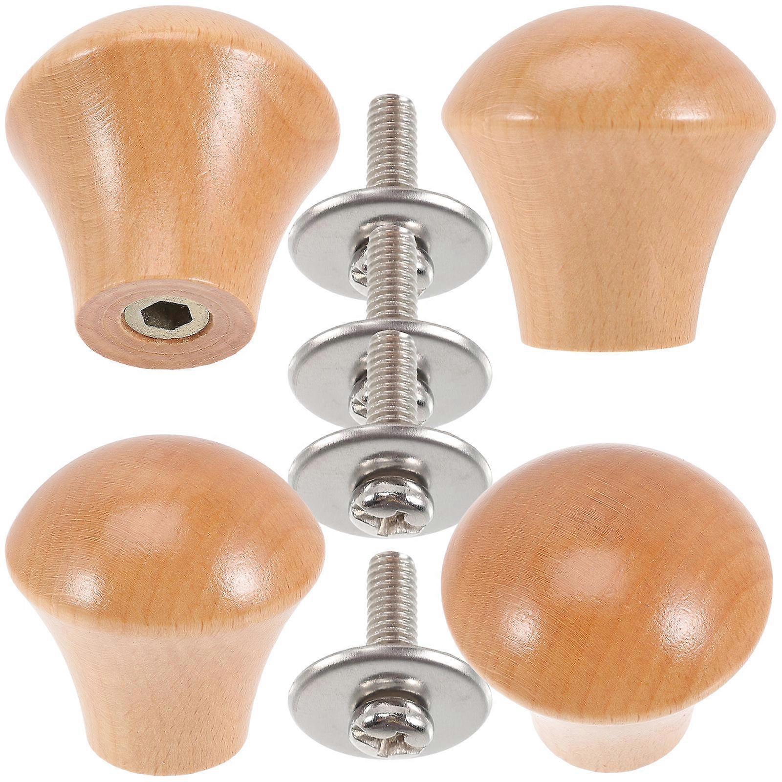 4pcs Replacement Lid Knob for Skillets & Pans – Heat Resistant Beech Handle Grip Design