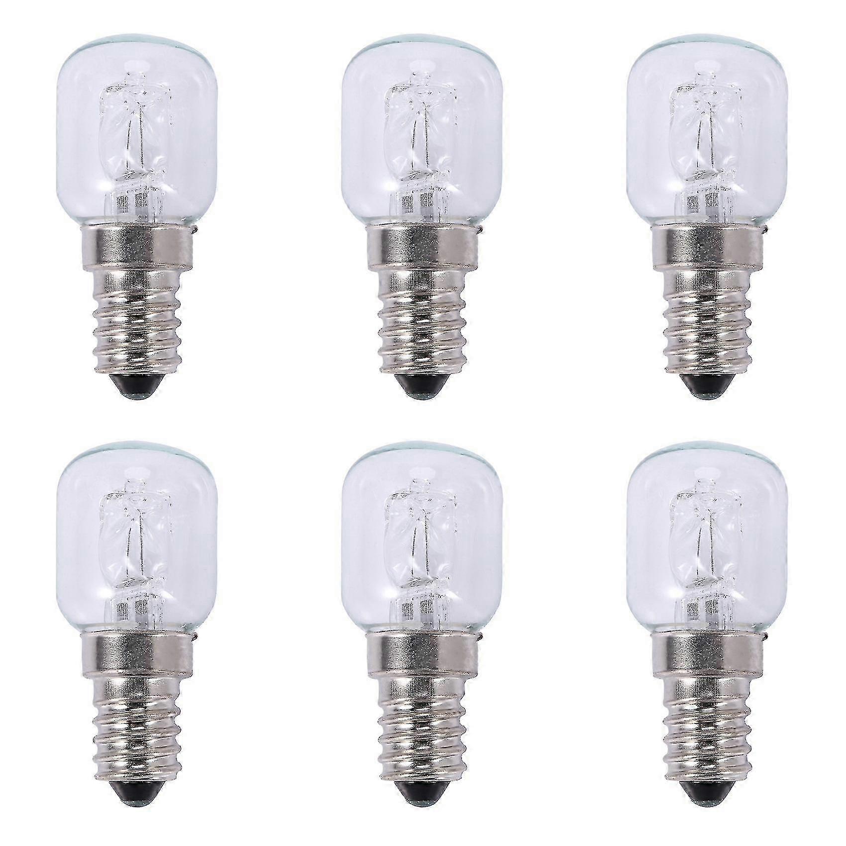 6x E14 High Temperature Bulbs Compatible 500 Degrees 25w Halogen Oven Bulb E14 250v