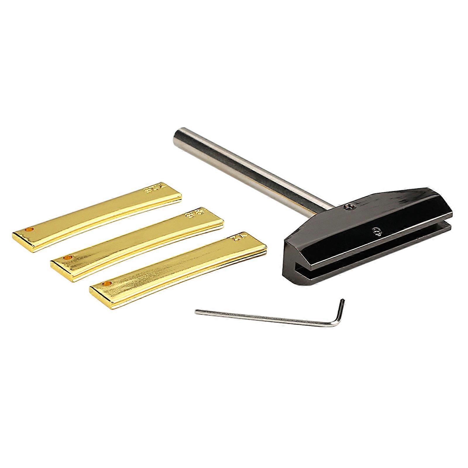 Electroplated Guitar Fret Press Set with Grooved Inserts and Wrench Fret Insert Set for Stable String Alignment