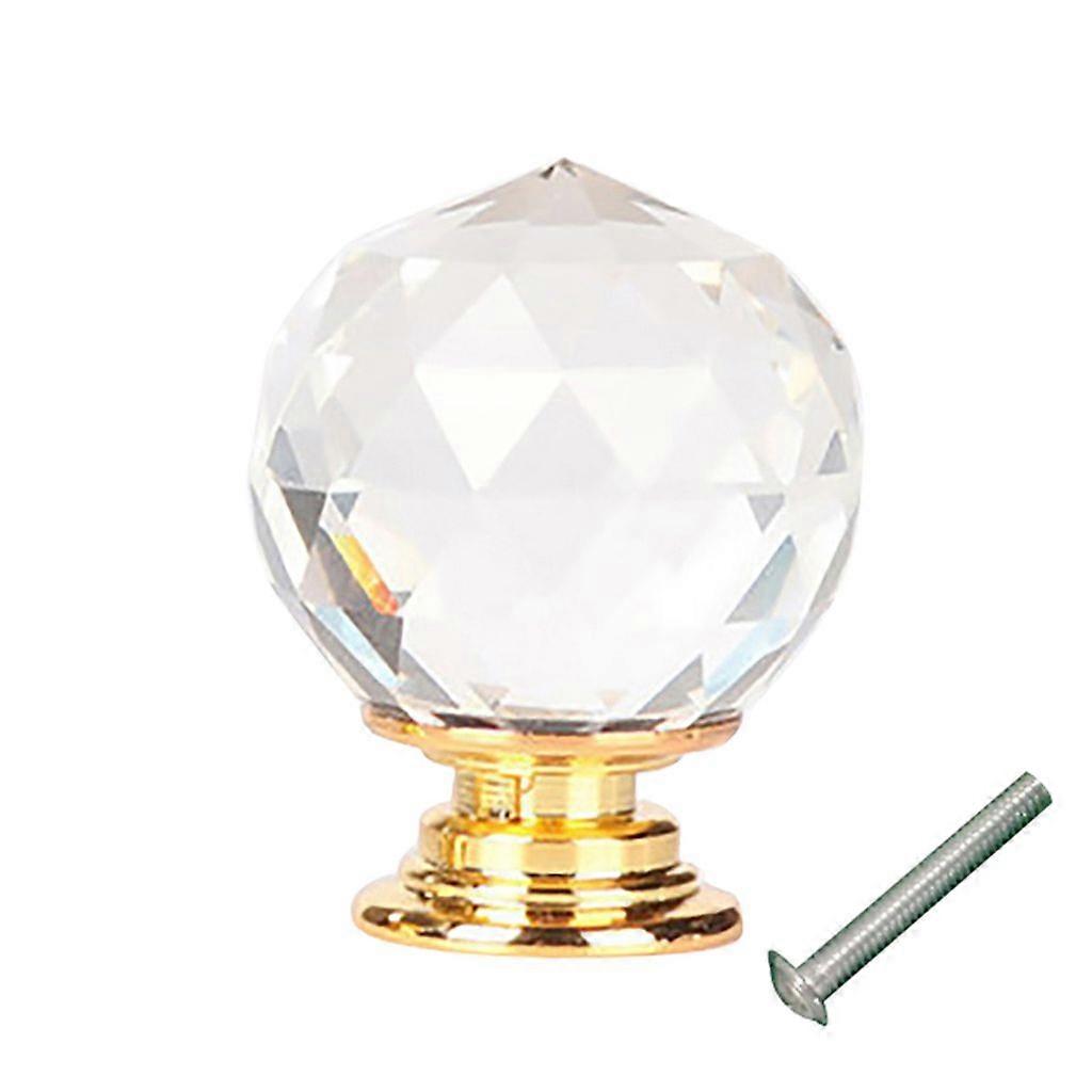 40mm crystal glass kitchen cabinet cupboard drawer knob wardrobe handle gold