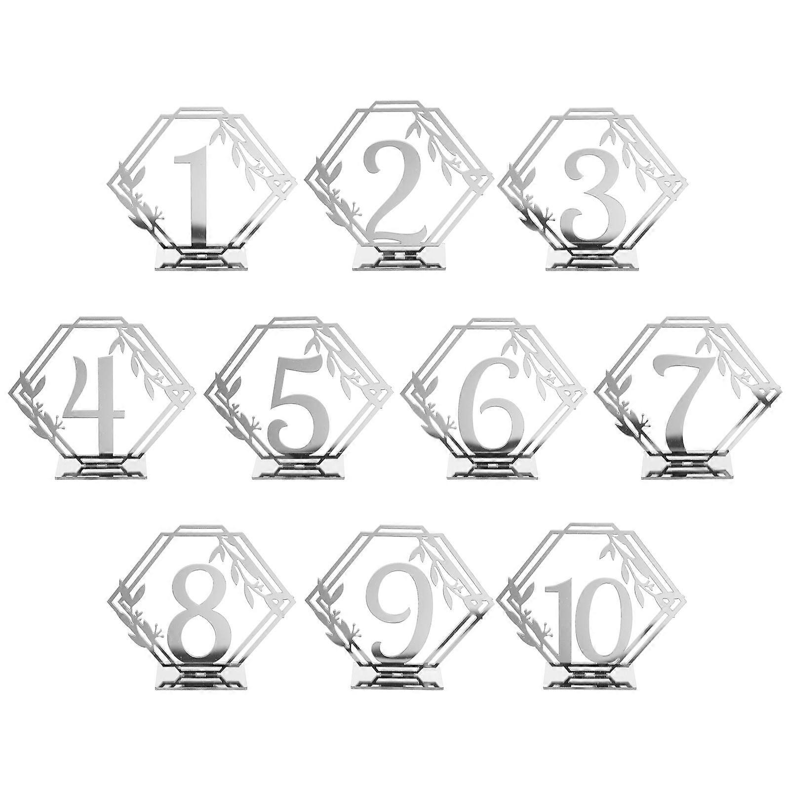 Reserved Table Signs Simple Shape Design Silver Color 10Pcs for Party
