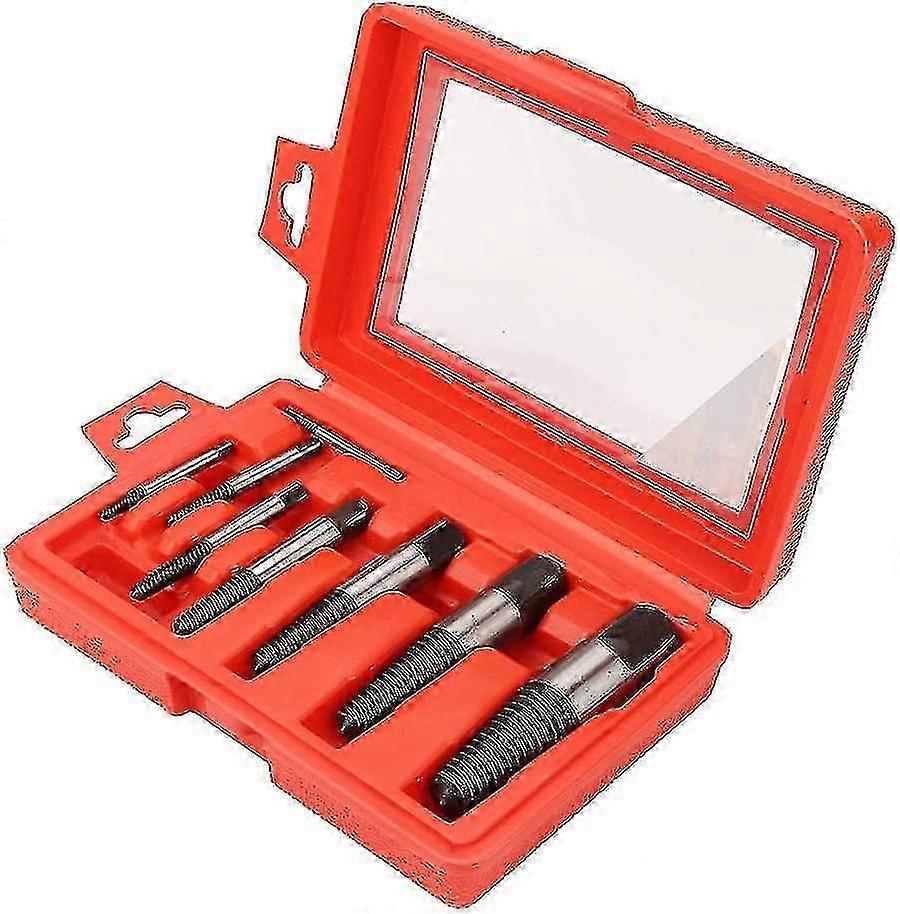 Screw Extractor, 8 Pieces Broken Screw Bolt Extractor Remover Damaged Screw Bolt Removal Tool for Removing Broken Studs, Bolts, Red