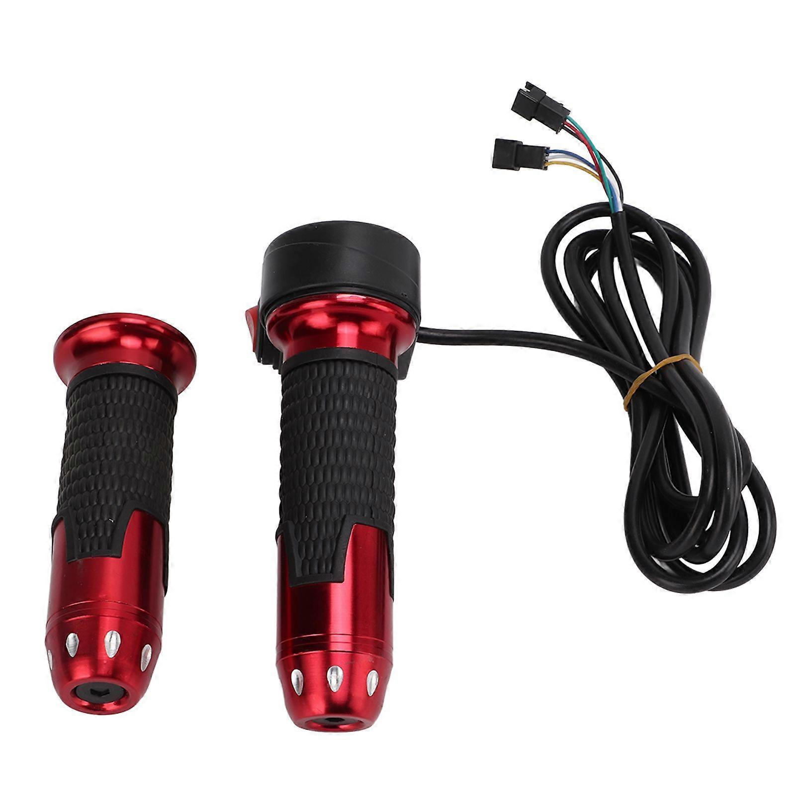 1 Pair/set Twist Throttle Grip Handlebar Electric Vehicle Accessories 12V99V ( No Display of Three Speed)Red YMQX)