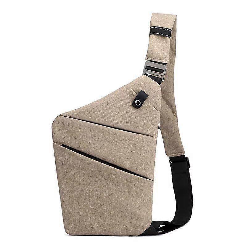 Antitheft bag for men and women, right shoulder, khaki.