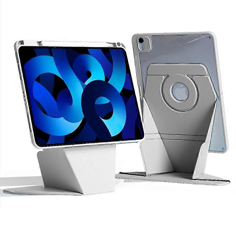 For iPad Air 13 (2025) (2024) Case PC+TPU+Leather Detachable Tablet Cover with Stand - Grey