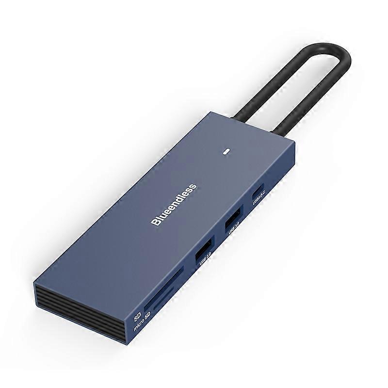 Blueendless Docking Station 7-in-1 Card Reading Blue