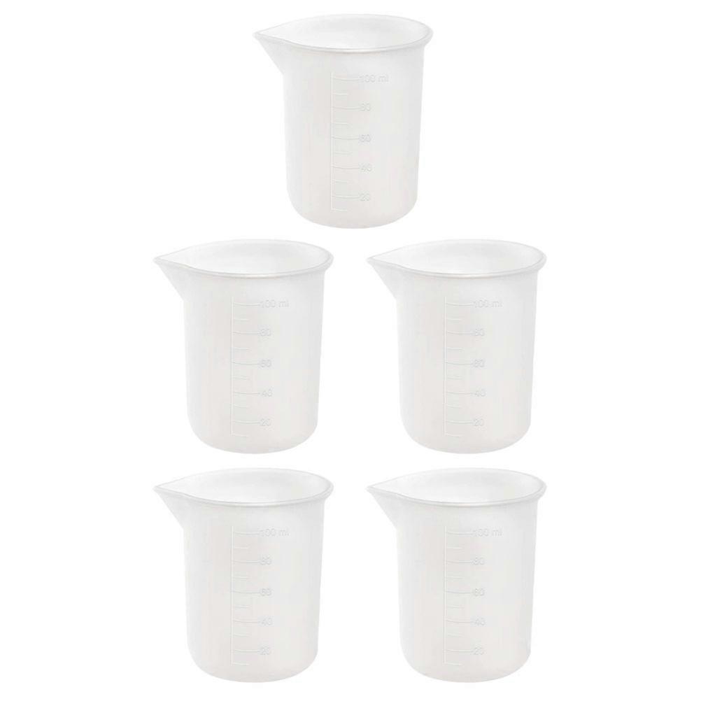 Silicone Measuring Cups 5Pcs White Set for Home Use Leak-Proof Pouring and Baking