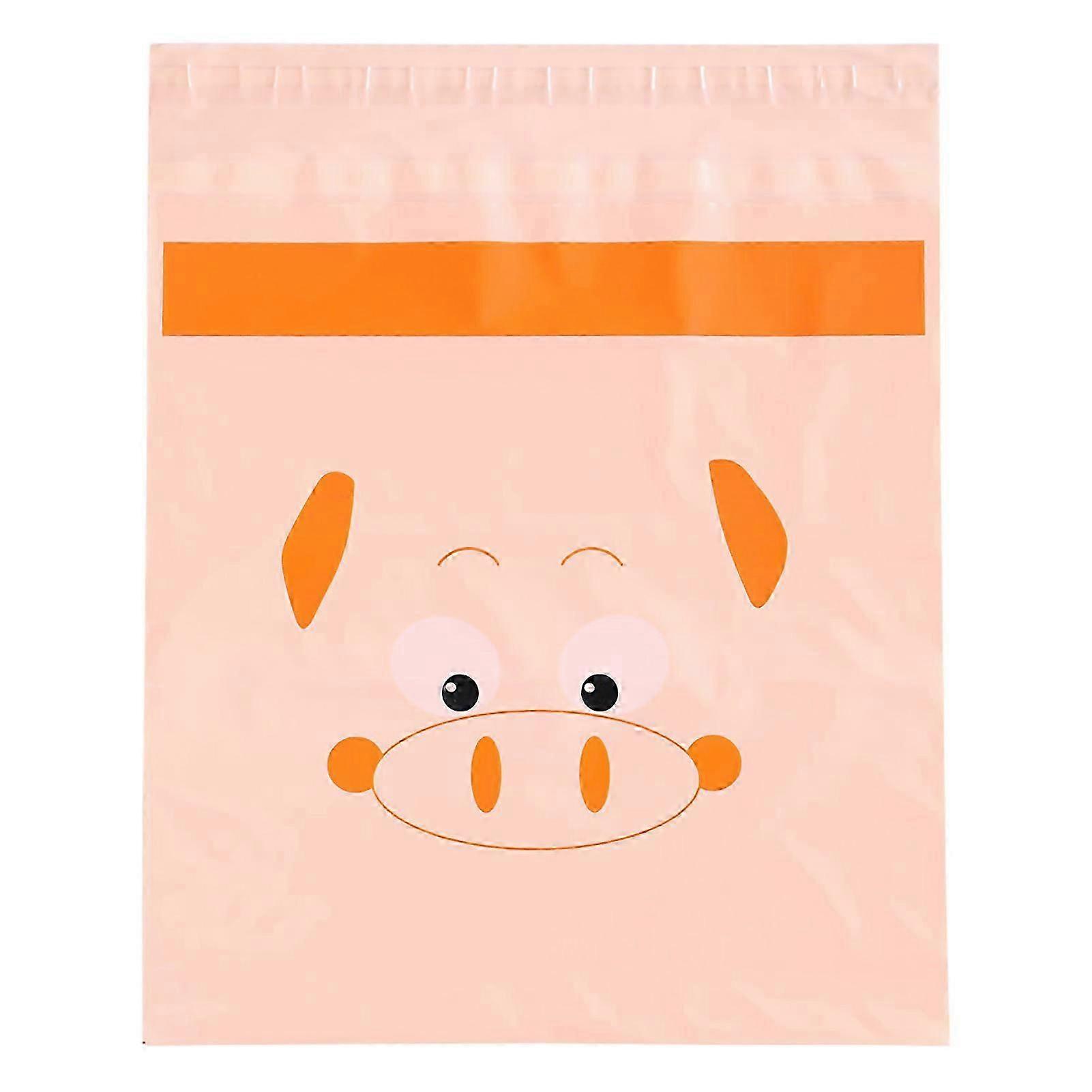 15pcs 휴대용 자동차 쓰레기 봉투 일회용 누출 방지 쓰레기 봉투 방수 자체 접착 청소 가방 차량 주방 핑크 돼지