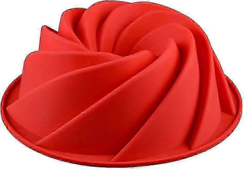 Non-Stick Silicone Cake Mold for Baking - 1 Piece Red Mould for Cakes, Bread & Pie, 23.7 x 8.2 cm