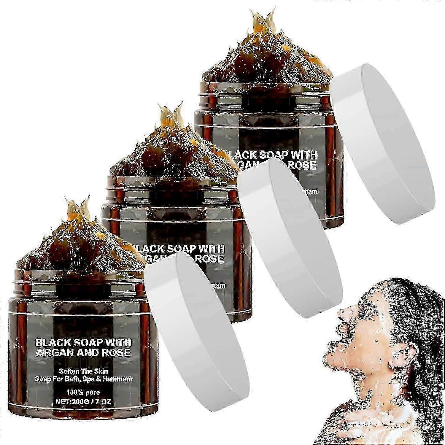 Black Beldi Soap, Black Soap With Argan And Rose, Morocco Exfoliating Soap, Black Soap with Argan and Rose Beldi, Morocco Body Scrub Black Soap