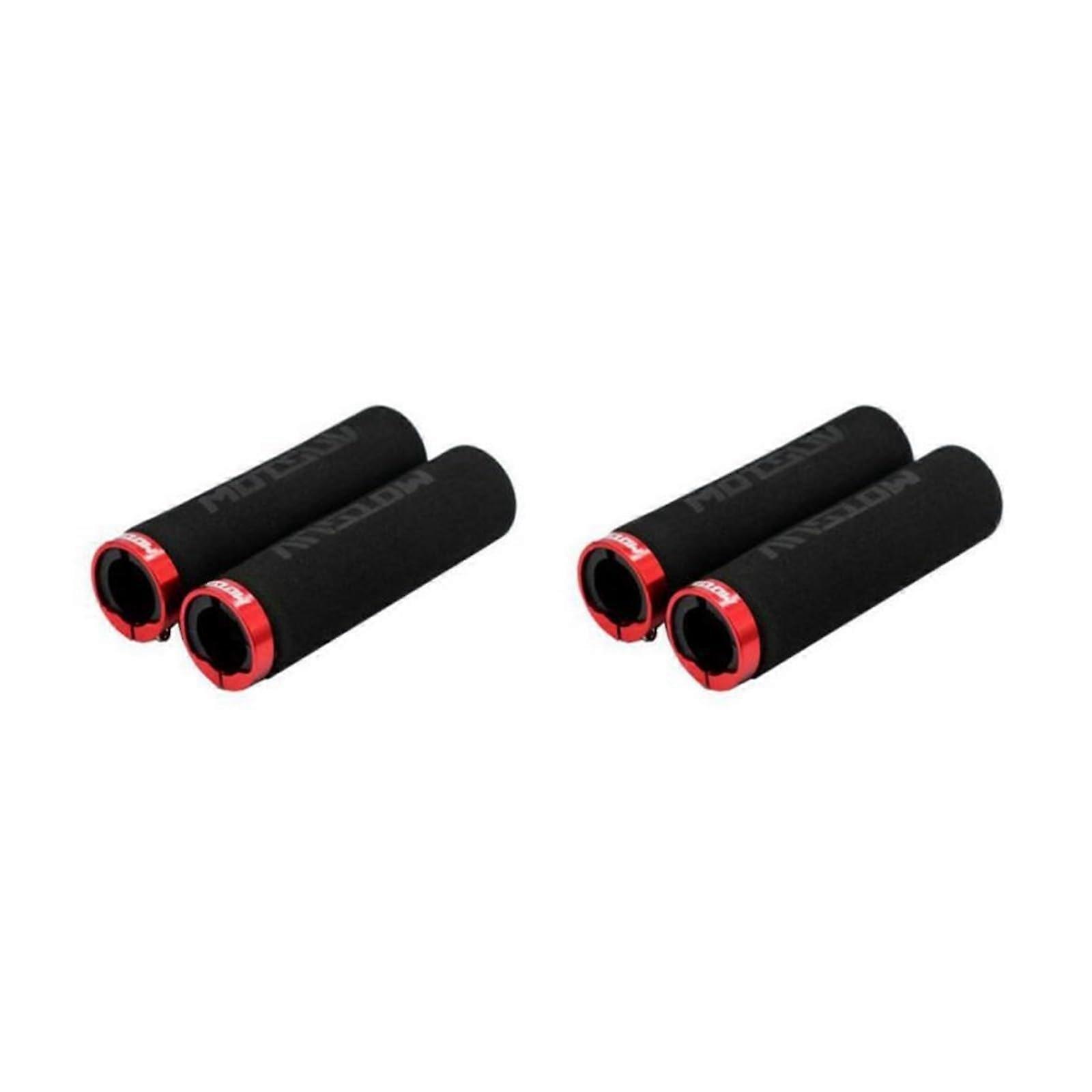 BMX Grips Rubber Lock-On, Bilateral Locking, Mountain Bike Handlebar Grips, Non-Slip, 2 Pairs