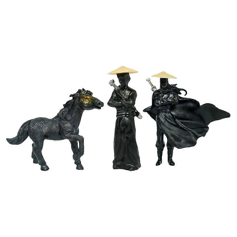 Mini Samurai Statue Incense Holder Fish Tank Decor Humanoid Shape 3Pcs