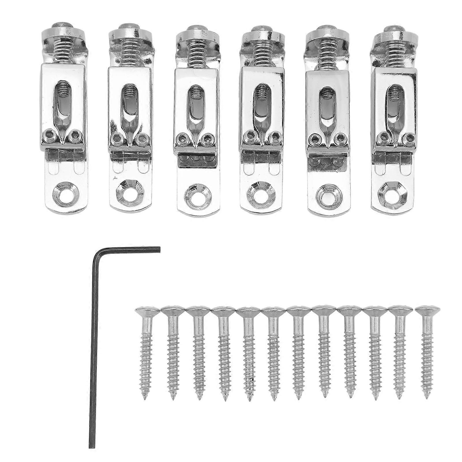 6PCS Gitarr Bro Sadel Split Typ Zink Alloy Elgitarr Sadel Ersättning Silver