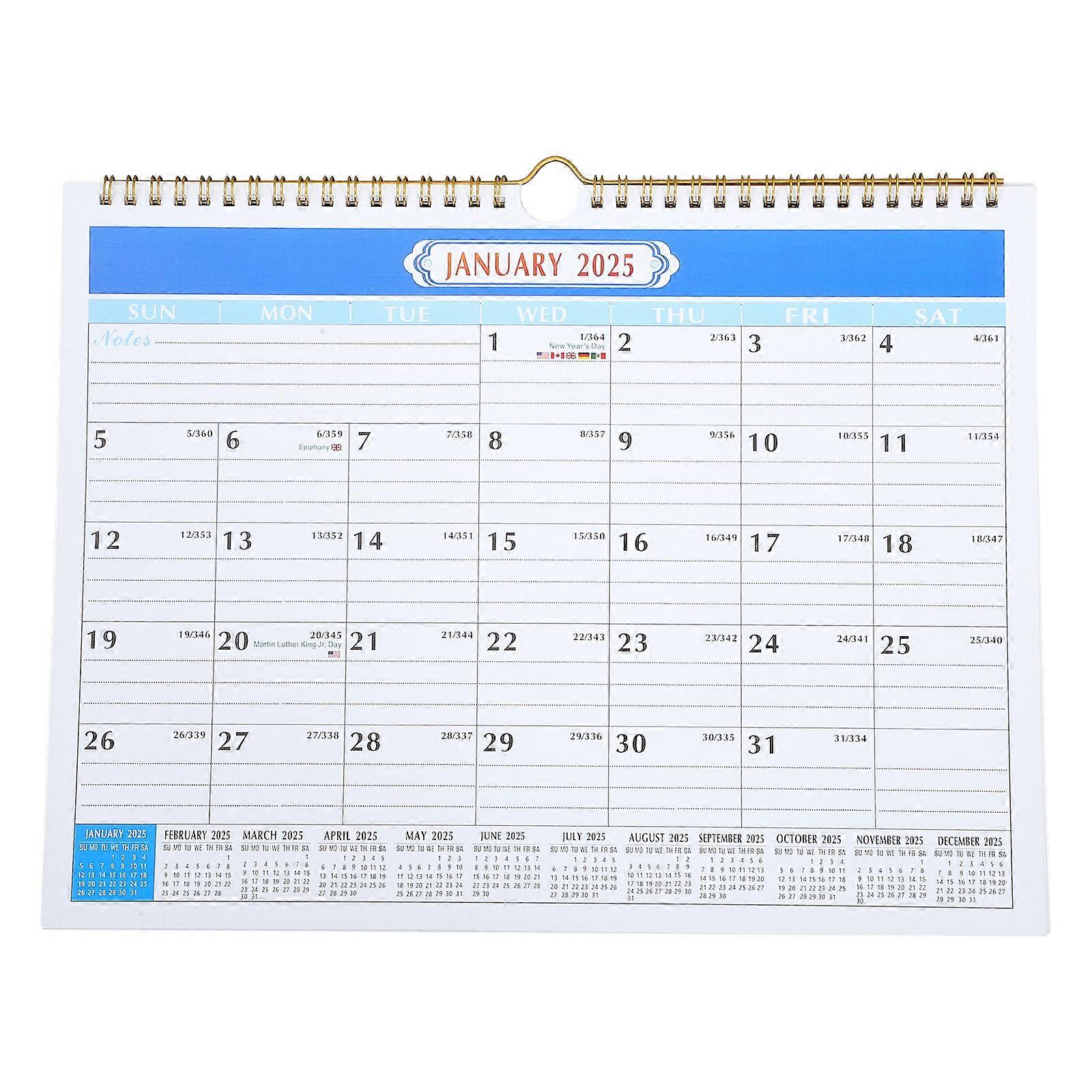 Wall Calendar Large Monthly Planner Rectangular Simple Design Home Use 1Pcs