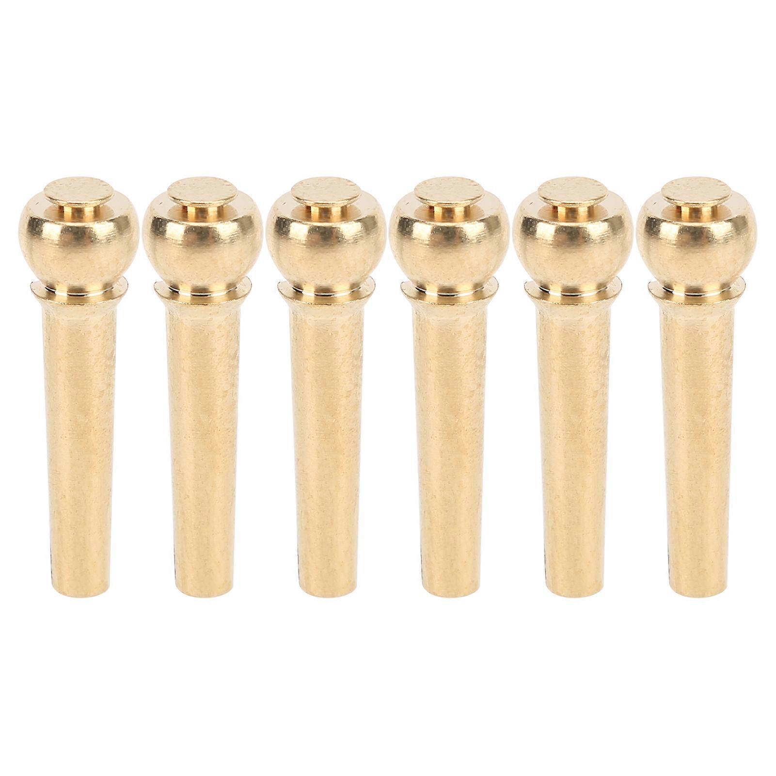 6Pcs Bridge Pin Universal String Peg Copper Accessory Replacement for Acoustic Folk Guitar