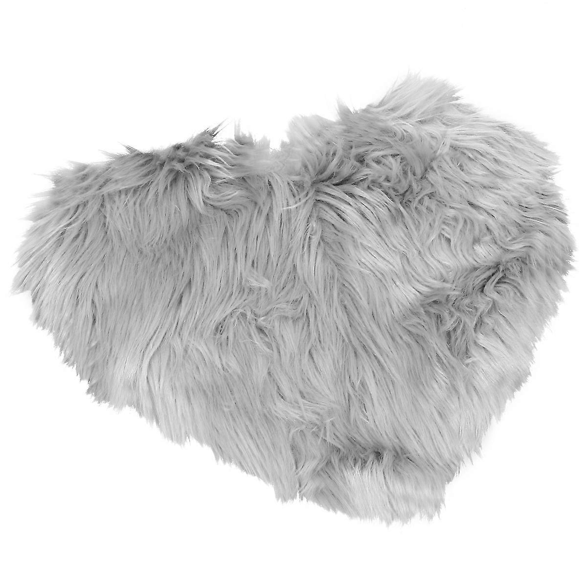 Decorative Heart Shaped Pillowcase for Living Room Grey 47x38cm Plush 1Pc