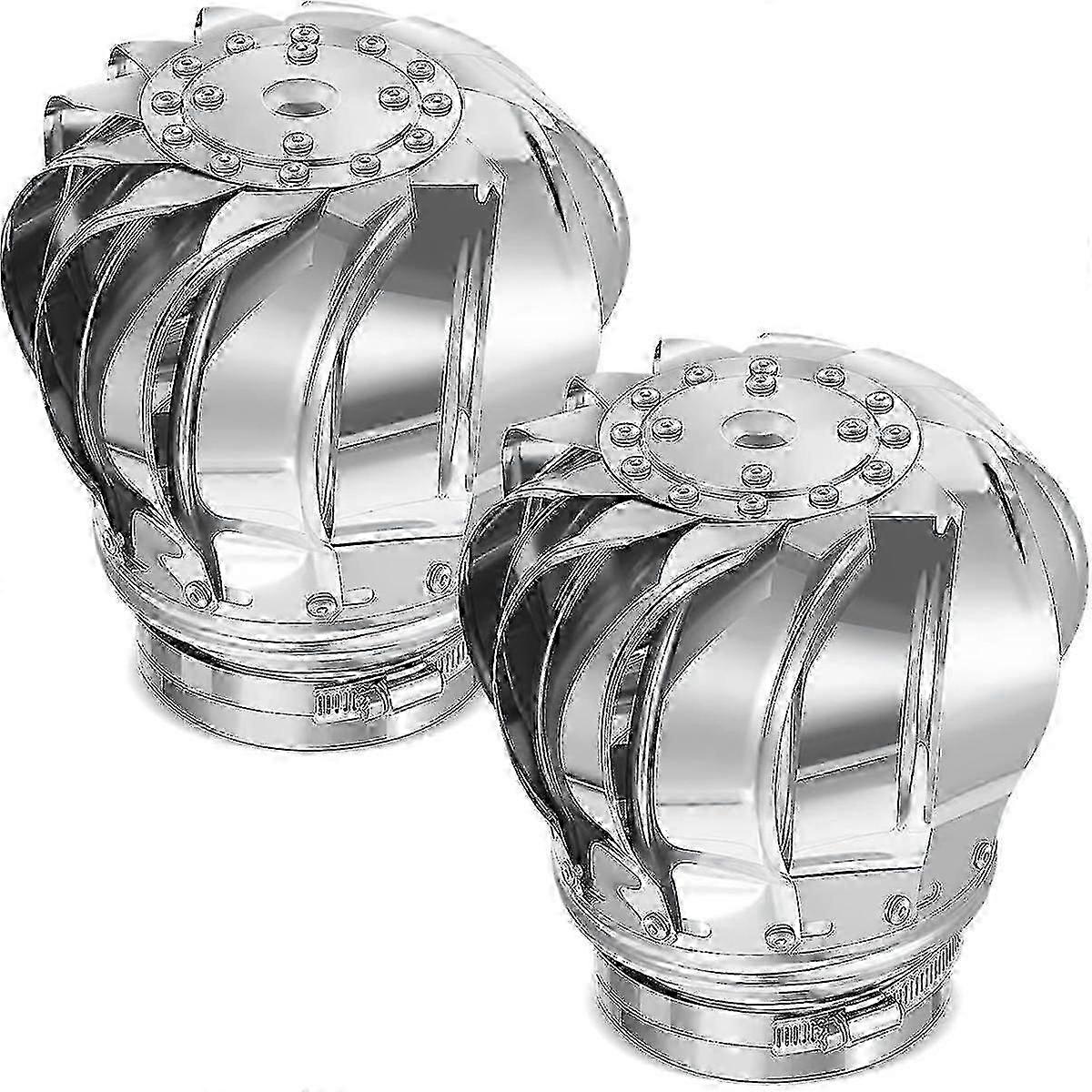 2個110mm非パワールーフベンチレーター風力タービン屋根裏部屋エアベント住宅工場屋根裏部屋ファーム漏れ防止ベントキャップファンハイウェイ