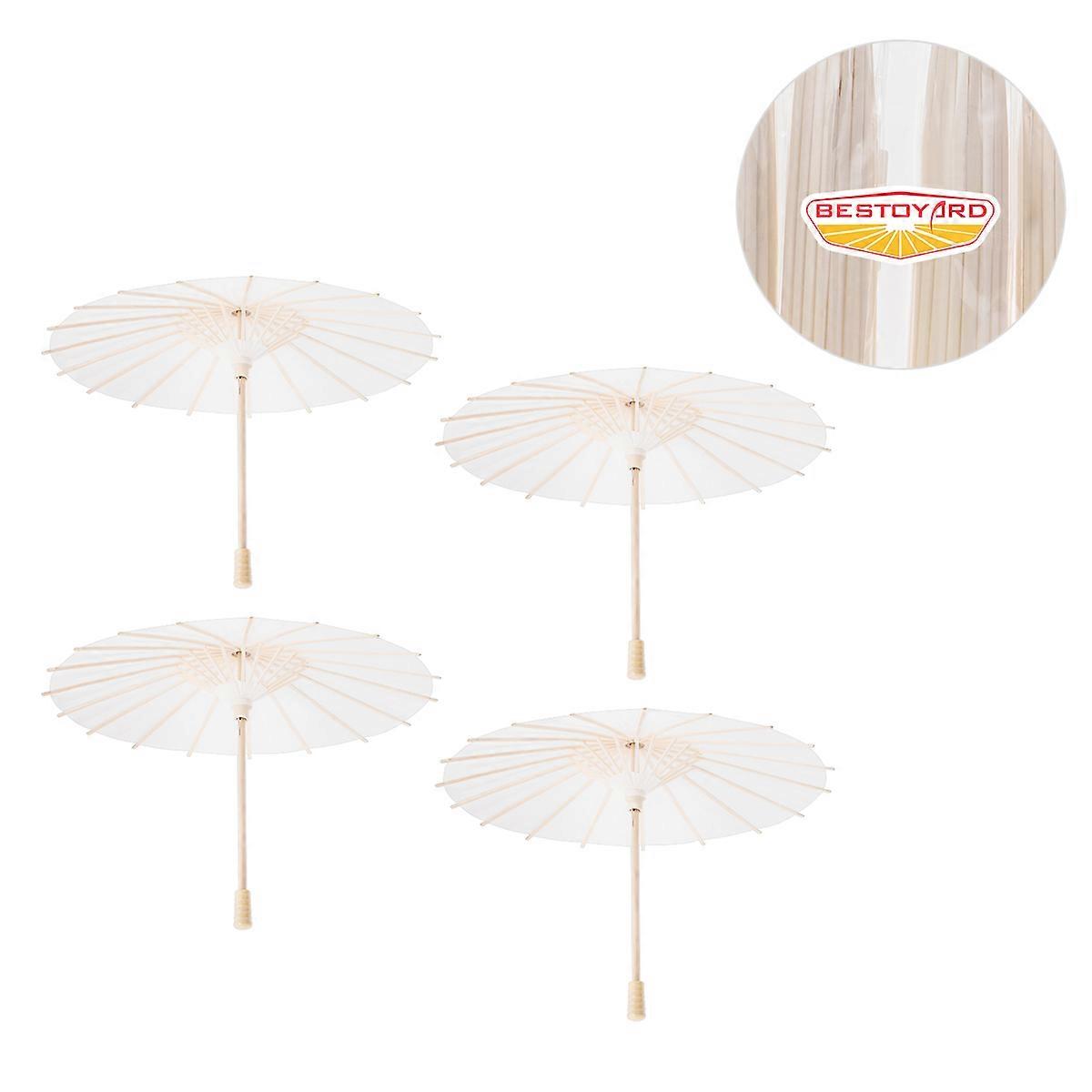 White Paper Umbrella for Decorating Perfect for Weddings Parties DIY Craft 4 Pieces Diameter 30cm