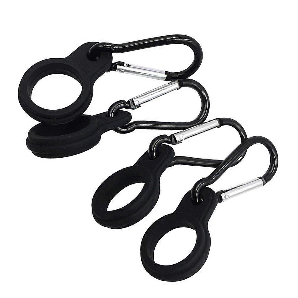 Hanging Bottle Buckle Clip Water Bottle Holder for Backpack Portable Scratch-Resistant 4Pcs Black