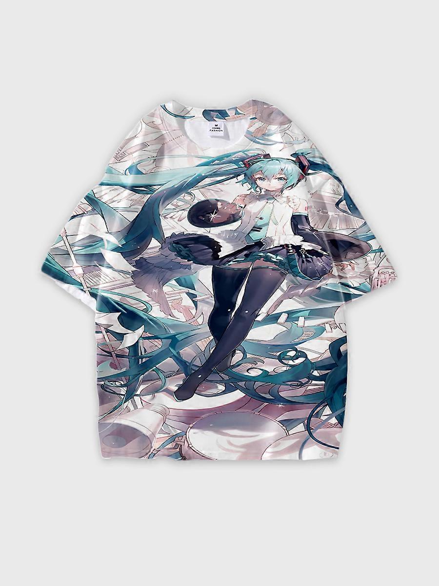 T-shirt round neck Role Pattern loose short sleeve C726