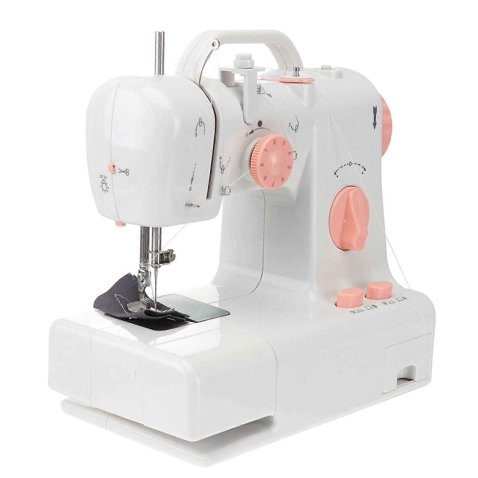 Household Mini Sewing Machine Double Thread Reverse Automatic With Led Light For Beginners And Enthusiasts 1Set
