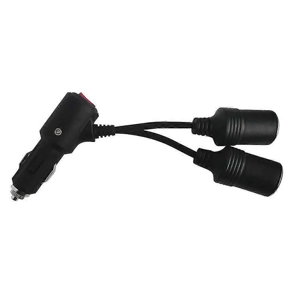 Car charger with Y splitter and switch for two devices