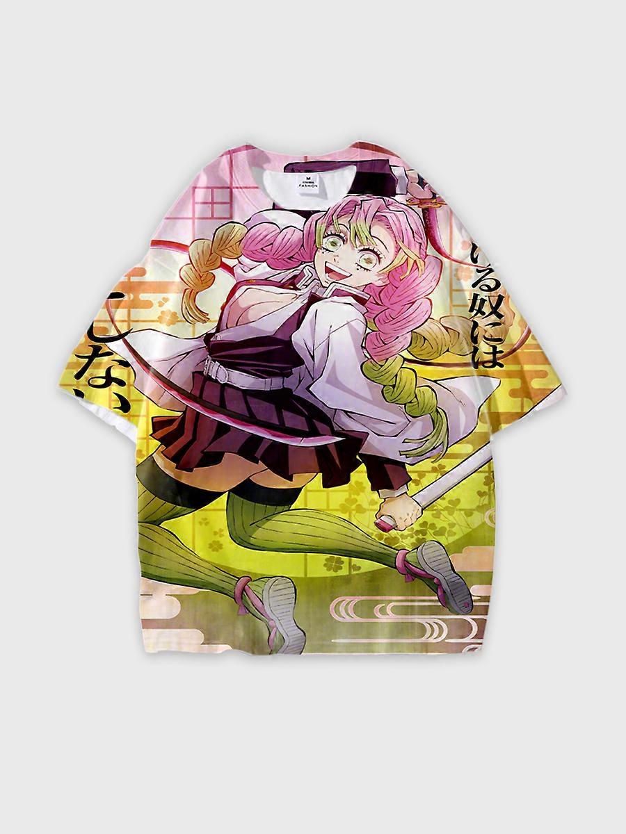 T-shirt round neck Character Pattern loose short sleeve P1929