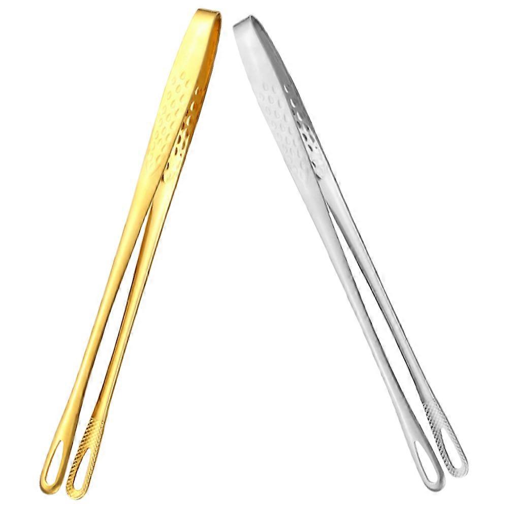 Stainless Steel Barbecue Tongs for Home Use and Easy to Clean 2Pcs Assorted Color