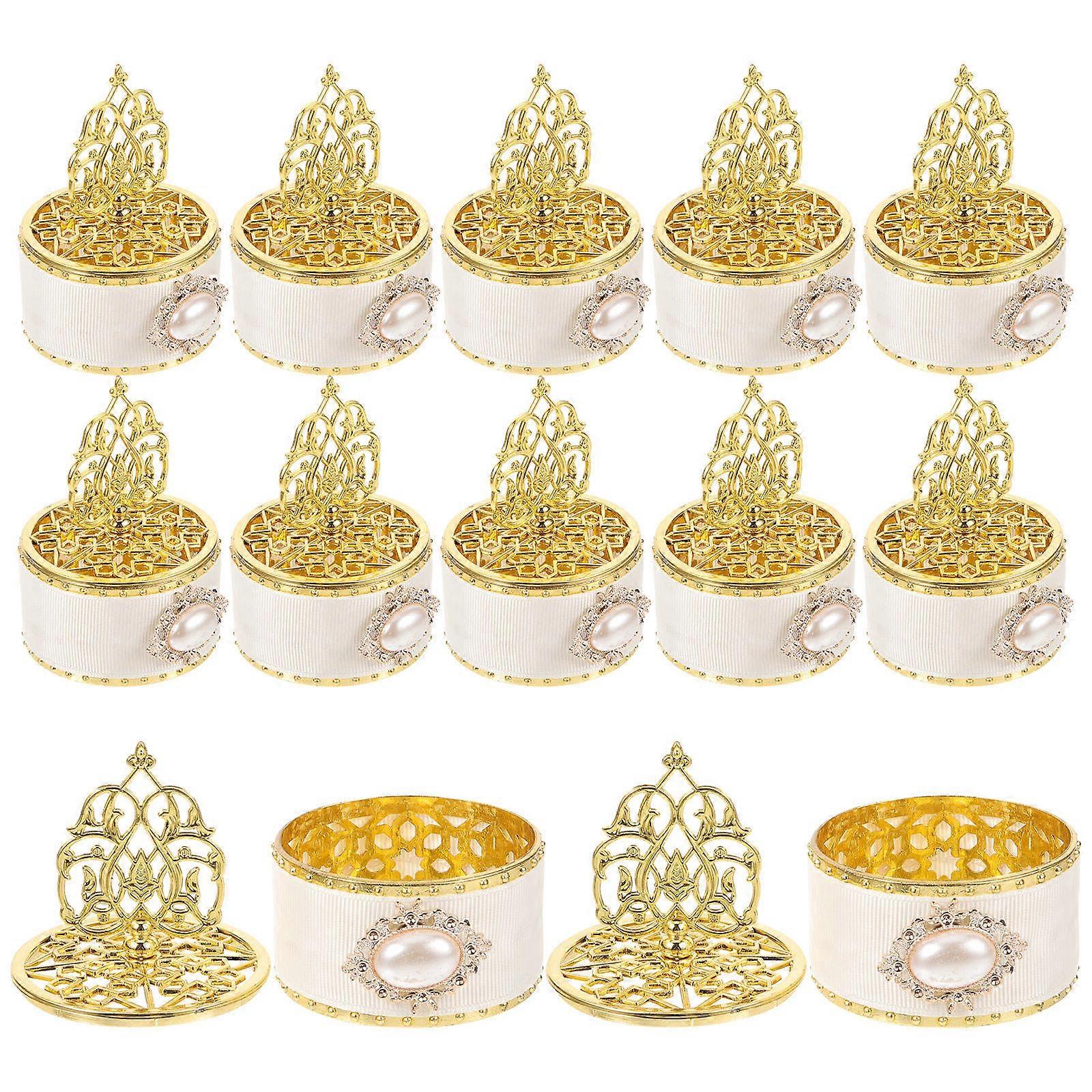 Golden Jewelry Case with Sufficient Capacity for Earrings and Candies PP Material Portable Storage Box for Home Use 12pcs