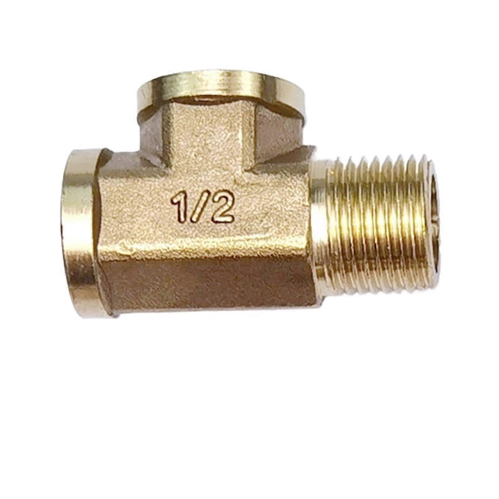 Pneumatic Brass Pipe Fitting Male/Female Thread 1/8" 1/4" 3/8" 1/2" BSP T Type Copper Adapter for Air Conditioning and Refrigeration