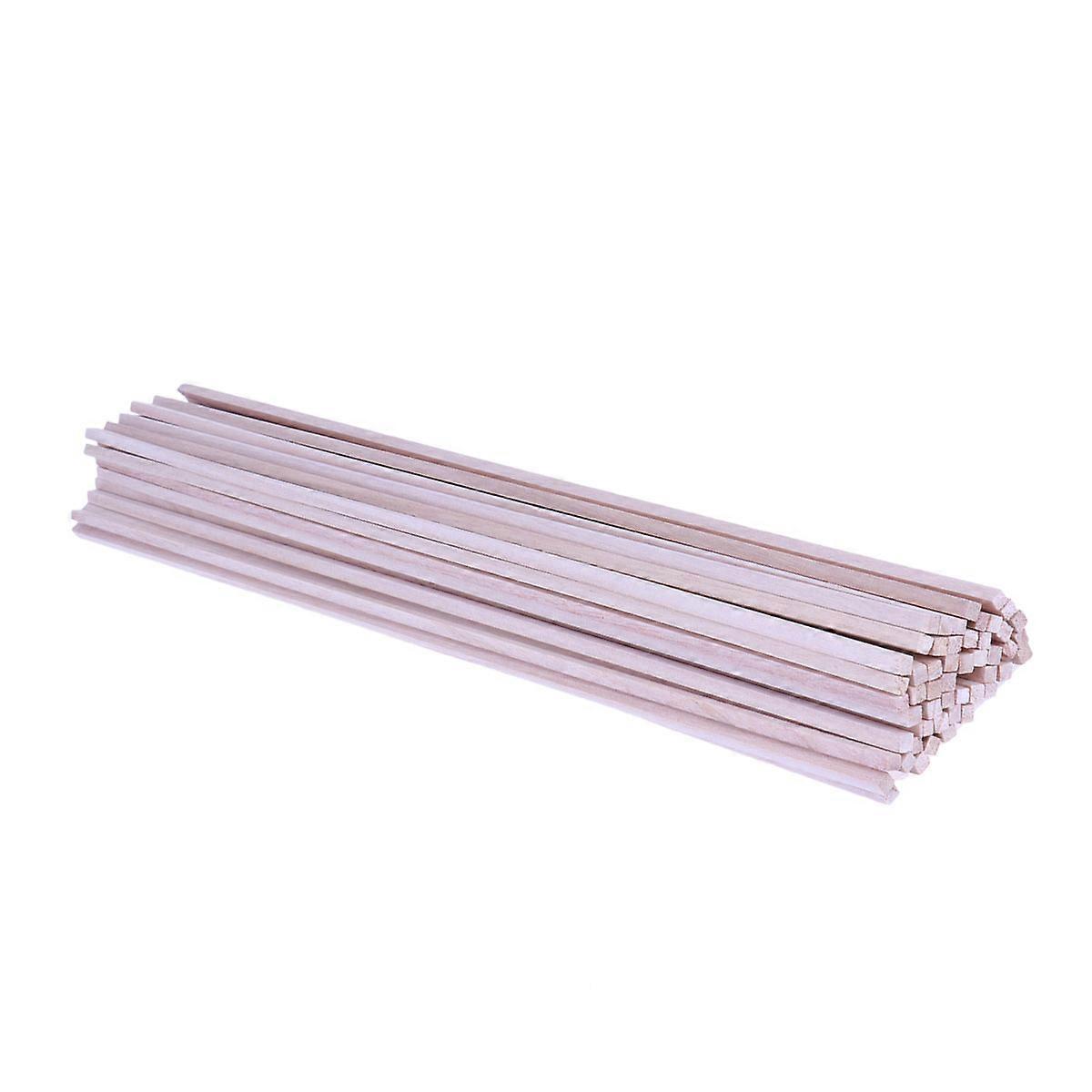 White PP DIY Wood for Crafts Use Durable Unfinished Wooden Sticks Great for Building Models 50 Pieces
