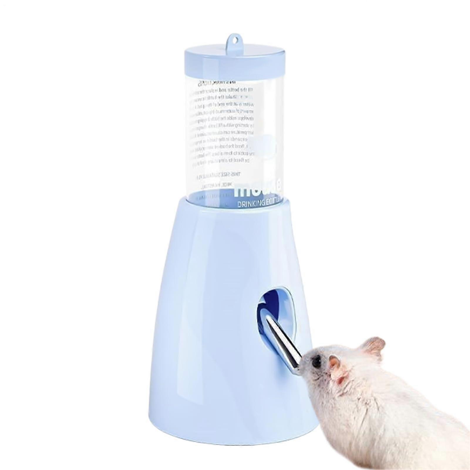 Hamster water bottle with stand, 80 ml, leakproof, open base for small pets