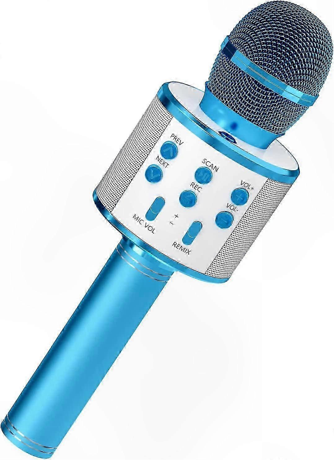 Portable Microphone with Built-in Speaker - Blue Color