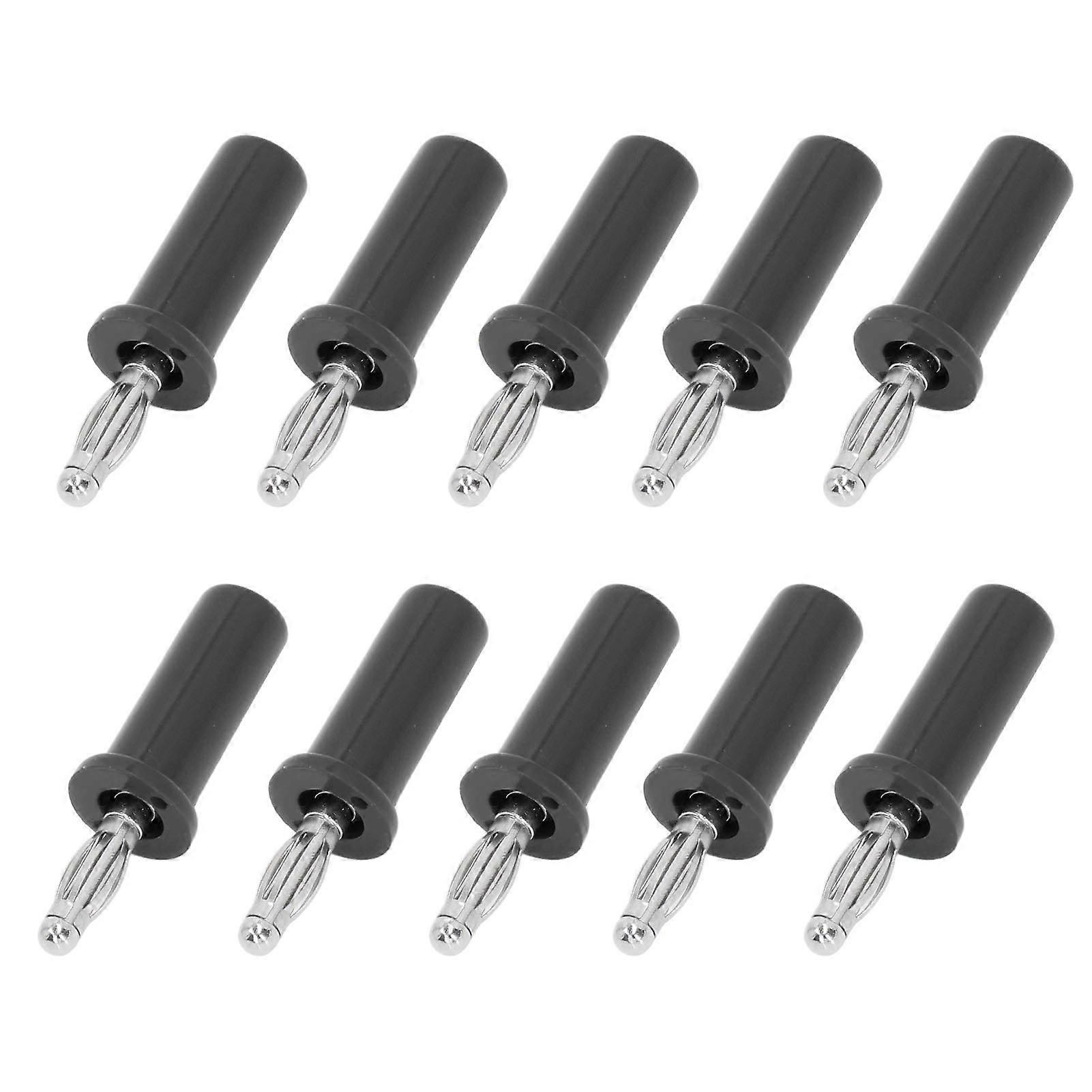 10Pcs Lanterns Banana Plug Brass ABS Soldered Speaker Connector for Electronic Instruments 4mmBlack 